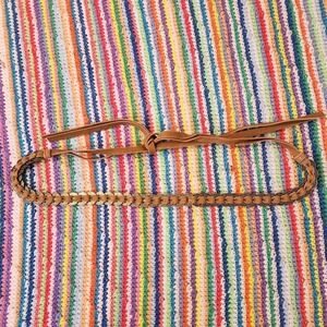 Vintage 1970s Boho Leather Coin Braided Belt